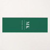 Smaragdgroen monogram initialen naam yogamat (Voorkant (horizontaal))