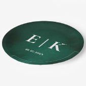 Smaragdgroen | Monogram Papieren Bordje (Gekanteld)