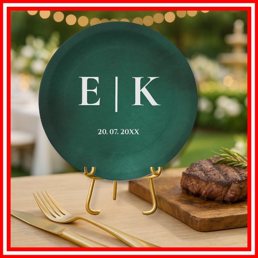 Smaragdgroen | Monogram Papieren Bordje