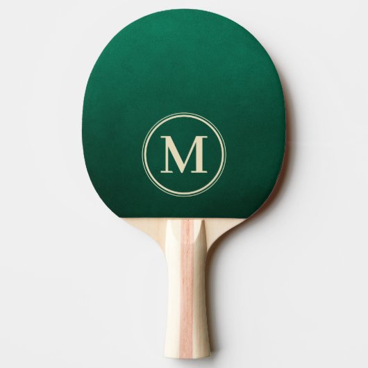 Smaragdgroen Monogram Tafeltennisbatje (Achterkant)