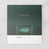 Smaragdgroen Mozaïek Torah Scroll Bar/Bat Mitzvah Plaatskaartje (Buitenkant ongevouwen)