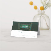 Smaragdgroen Mozaïek Torah Scroll Bar/Bat Mitzvah Plaatskaartje (Voorkant)