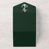 Smaragdgroen nautisch anker all in one uitnodiging (Buitenkant)