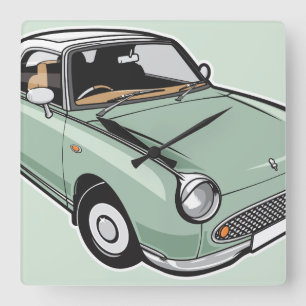 Smaragdgroen Nissan Figaro Vierkante Klok