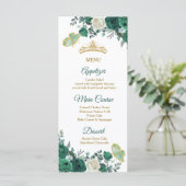 Smaragdgroen Quinceañera Menu Kaart (Staand voorkant)