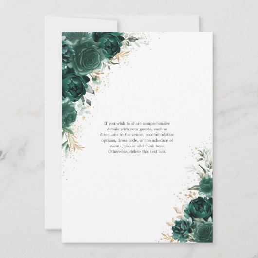 Smaragdgroen Quinceañera Mis Quince 15 Anos Kaart (Achterkant)