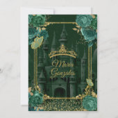 Smaragdgroen Quinceañera Prinses Vlinder Kaart (Achterkant)