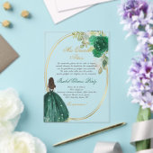 Smaragdgroen Quinceanera silhouet Acryl Uitnodigingen (Insitu (Huwelijk))