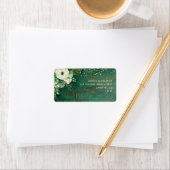 Smaragdgroen Romantisch Floral retour adreslabel Etiket (Insitu)