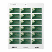 Smaragdgroen Romantisch Floral retour adreslabel Etiket (Full Sheet)