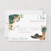 Smaragdgroen Roos Charro Western Quinceanera RSVP Kaartje (Voorkant)
