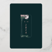 Smaragdgroen Roos Gouden Bloemen Bruiloft Folie Uitnodiging (Achterkant)