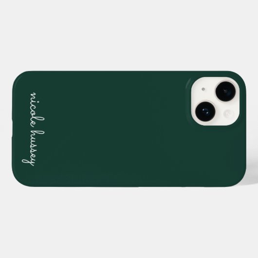 Smaragdgroen script | Stijlvol Monogram Modern Case-Mate iPhone Case (Achterkant (horizontaal))