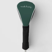 Smaragdgroen script | Stijlvol Monogram Modern Golfheadcover (Voorkant)