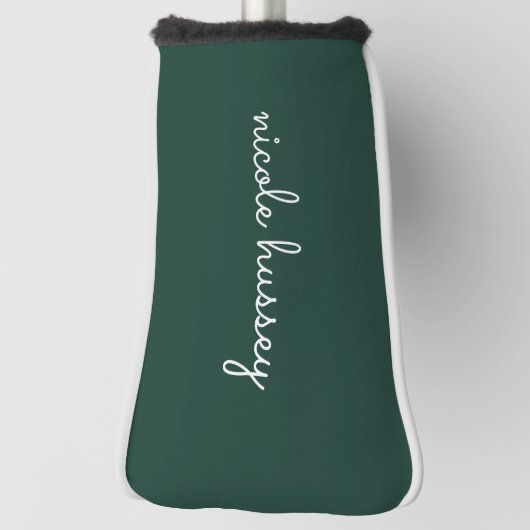 Smaragdgroen script | Stijlvol Monogram Modern Golfheadcover (Draai 90)