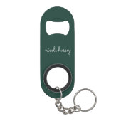 Smaragdgroen script | Stijlvol Monogram Modern Mini Flessenopener (Achterkant)