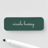 Smaragdgroen script | Stijlvol Monogram Modern Naamplaatje (In situ)