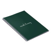 Smaragdgroen script | Stijlvol Monogram Modern Notitieboek (Rechterzijde)