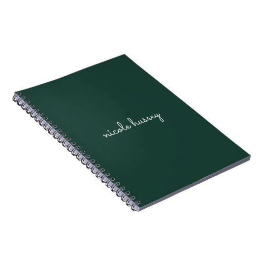 Smaragdgroen script | Stijlvol Monogram Modern Notitieboek (Rechterzijde)