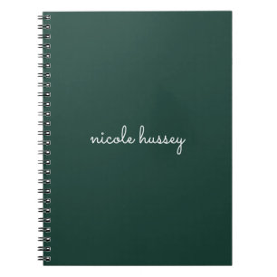 Smaragdgroen script   Stijlvol Monogram Modern Notitieboek