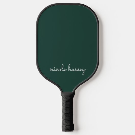 Smaragdgroen script | Stijlvol Monogram Modern Pickleball Paddle (Voorkant)
