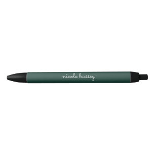 Smaragdgroen script   Stijlvol Monogram Modern Zwarte Inkt Pen