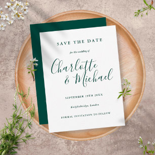 Smaragdgroen Script Trouw Save the Date Briefkaart