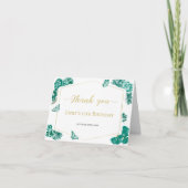 Smaragdgroen Sweet 16 Quinceanera Bat Mitzvah Bedankkaart (Voorkant)