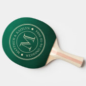 Smaragdgroen Trouw Monogram Tafeltennisbatje (Zijkant)