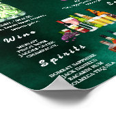 Smaragdgroen Trouwbar Menu Poster (Hoek)