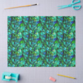 Smaragdgroen Turquoise Zeeglas Mozaïek Abstract Pa Tissuepapier (Craft)