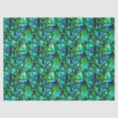 Smaragdgroen Turquoise Zeeglas Mozaïek Abstract Pa Tissuepapier (Voorkant)
