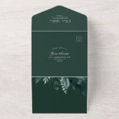 Smaragdgroen verlaat Lijst bruiloft alles in één All In One Uitnodiging (Buitenkant)