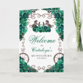 Smaragdgroen Western Charro Quinceañera Programma (Voorkant)