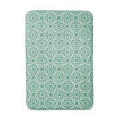 Smaragdgroen Wit geometrisch naadloos patroon Badmat (Voorkant Verticaal)
