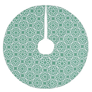 Smaragdgroen Wit geometrisch naadloos patroon Kerstboom Rok