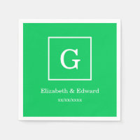Smaragdgroen Wit Ontworpen Aanvankelijk Monogram