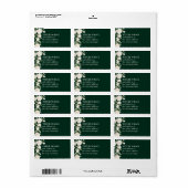 Smaragdgroen Wit Rozen RSVP Envelope Adres Etiket (Full Sheet)