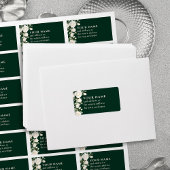Smaragdgroen Wit Rozen RSVP Envelope Adres Etiket