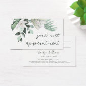 Smaragdgroen Witte bloemen Afspraakkaart Visitekaartje (Bureau)