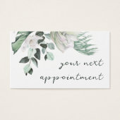 Smaragdgroen Witte bloemen Afspraakkaart Visitekaartje (Voorkant)