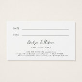 Smaragdgroen Witte bloemen Afspraakkaart Visitekaartje (Achterkant)