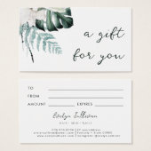 Smaragdgroen Witte bloemen Cadeaukaart Visitekaartje (Voorkant /achterkant)