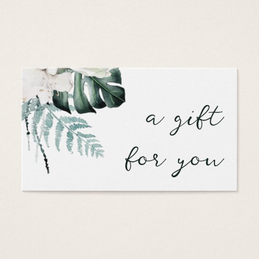 Smaragdgroen Witte bloemen Cadeaukaart Visitekaartje (Voorkant)