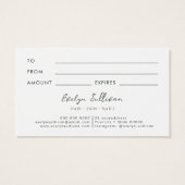 Smaragdgroen Witte bloemen Cadeaukaart Visitekaartje (Achterkant)