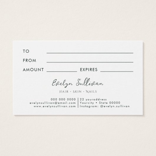 Smaragdgroen Witte bloemen Cadeaukaart Visitekaartje (Achterkant)