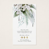 Smaragdgroen Witte bloemen logo visitekaartje (Achterkant)