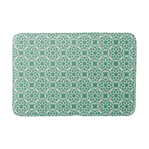 Smaragdgroen Witte Geometrische Naadloos Patroon Badmat