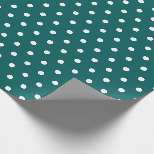 Smaragdgroen | witte stip cadeaupapier (Hoek)