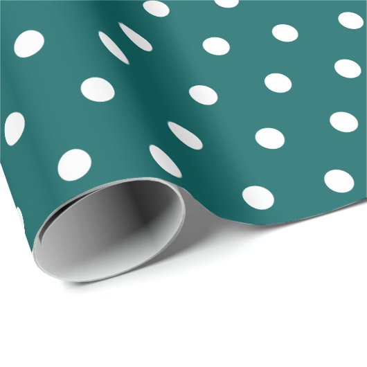 Smaragdgroen | witte stip cadeaupapier (Rol Hoek)
